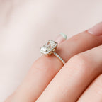 2.0 CT Radiant Cut Moissanite Halo Engagement Ring