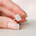 2.0 CT Radiant Cut Moissanite Halo Engagement Ring