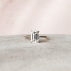 4.0 CT Emerald Moissanite Hidden Halo Setting Engagement Ring