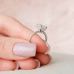 2.0 CT Radiant Moissanite Hidden Halo Pave Setting Engagement Ring