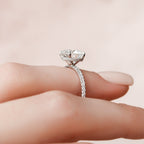 2.50 CT Round Moissanite Hidden Halo Pave Setting Engagement Ring