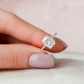 2.50 CT Elongated Cushion Moissanite000 Pave Setting Engagement Ring