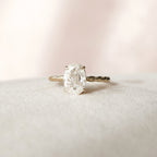 2.0 CT Oval Cut Moissanite Hidden Halo Engagement Ring
