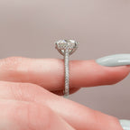 5.0 CT Round Moissanite Hidden Halo Triple Pave Setting Engagement Ring