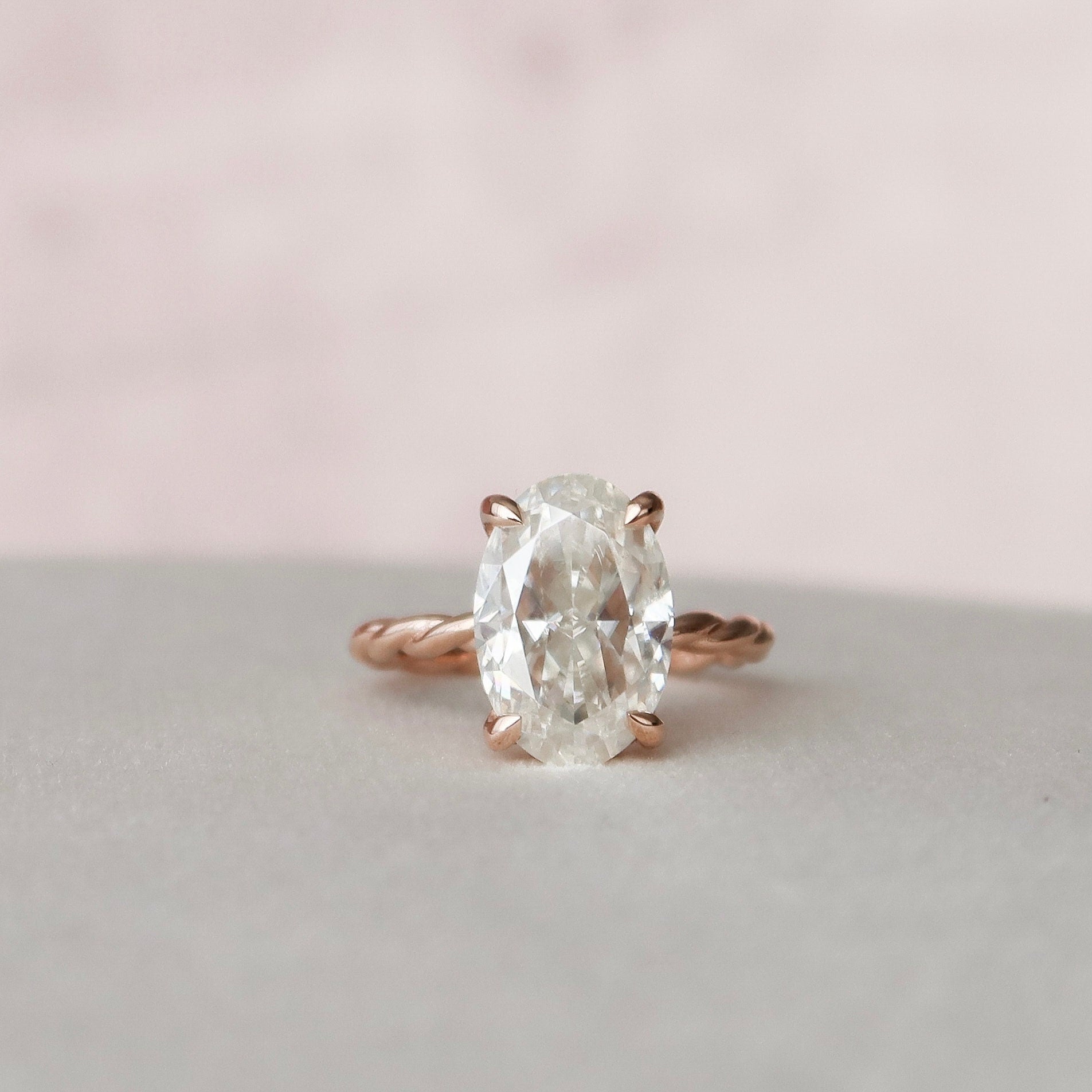 3.50 CT Oval Cut Moissanite Hidden Halo Engagement Ring