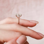 3.50 CT Oval Cut Moissanite Hidden Halo Engagement Ring