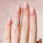 3.50 CT Oval Cut Moissanite Hidden Halo Engagement Ring