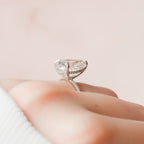4.50 CT Pear Moissanite Pave Setting Engagement Ring
