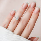 1.50 CT Pear Cut Moissanite Hidden Halo Engagement Ring