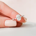 2.0 CT Oval Cut Moissanite Dainty Style Engagement Ring