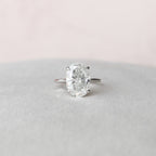 5.0 CT Oval Moissanite Solitaire Hidden Halo Setting Engagement Ring