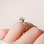 2.0 CT Round Moissanite Pave Engagement Ring