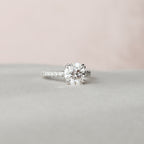 2.0 CT Round Moissanite Pave Engagement Ring