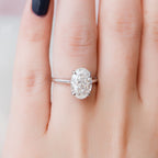 3.50 CT Oval Cut Hidden Halo Moissanite Engagement Ring