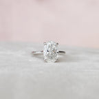 3.50 CT Oval Cut Hidden Halo Moissanite Engagement Ring