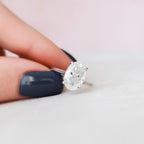 3.50 CT Oval Cut Hidden Halo Moissanite Engagement Ring