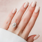 4.50 CT Oval Moissanite Dainty Style Engagement Ring