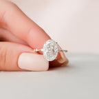 4.50 CT Oval Moissanite Dainty Style Engagement Ring