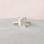 3.50 CT Radiant Moissanite Pave Setting Engagement Ring