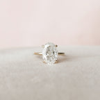 4.0 CT Oval Moissanite Hidden Halo Setting Engagement Ring