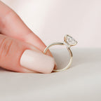 4.0 CT Oval Moissanite Hidden Halo Setting Engagement Ring