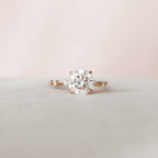 2.50 CT Round Moissanite Dainty Style Engagement Ring