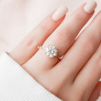 2.50 CT Round Moissanite Dainty Style Engagement Ring