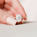 5.0 CT Oval Moissanite Hidden Halo Pave Setting Engagement Ring