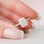 2.0 CT Radiant Moissanite Pave Engagement Ring