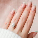 2.50 CT Pear Moissanite Hidden Halo Engagement Ring