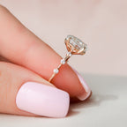 2.0 CT Oval Cut Moissanite Dainty Style Engagement Ring