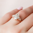3.5 CT Oval Cut Moissanite Three Stones Engagement Ring