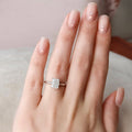 3.0 CT Radiant Moissanite Hidden Halo Setting Engagement Ring
