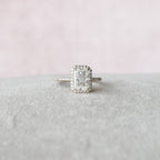 2.0 CT Radiant Cut Moissanite Halo Engagement Ring