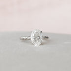 2.0 CT Oval Cut Moissanite Hidden Halo Engagement Ring