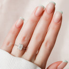 2.0 CT Radiant Moissanite Hidden Halo Engagement Ring