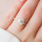 2.0 CT Round Moissanite Pave Setting Engagement Ring