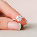 2.0 CT Round Moissanite Pave Setting Engagement Ring