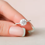 2.0 CT Round Moissanite Pave Setting Engagement Ring