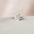 4.0 CT Cushion Moissanite Pave Setting Engagement Ring