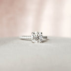 2.0 CT Round Moissanite Pave Setting Engagement Ring