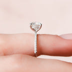 2.0 CT Round Moissanite Pave Setting Engagement Ring
