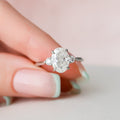2.0 CT Oval Cut Three Stone Moissanite Engagement Ring
