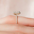 2.0 CT Radiant Cut Moissanite Halo Engagement Ring