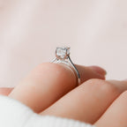 1.50 CT Pear Cut Moissanite Hidden Halo Engagement Ring