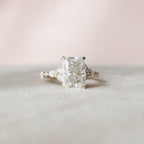 3.50 CT Radiant Cut Moissanite Cluster Engagement Ring