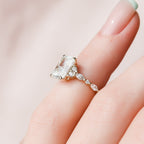 3.50 CT Radiant Cut Moissanite Cluster Engagement Ring