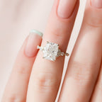 3.50 CT Radiant Cut Moissanite Cluster Engagement Ring