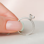 1.50 CT Round Cut Moissanite Pave Setting Engagement Ring