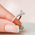 1.50 CT Round Cut Moissanite Pave Setting Engagement Ring
